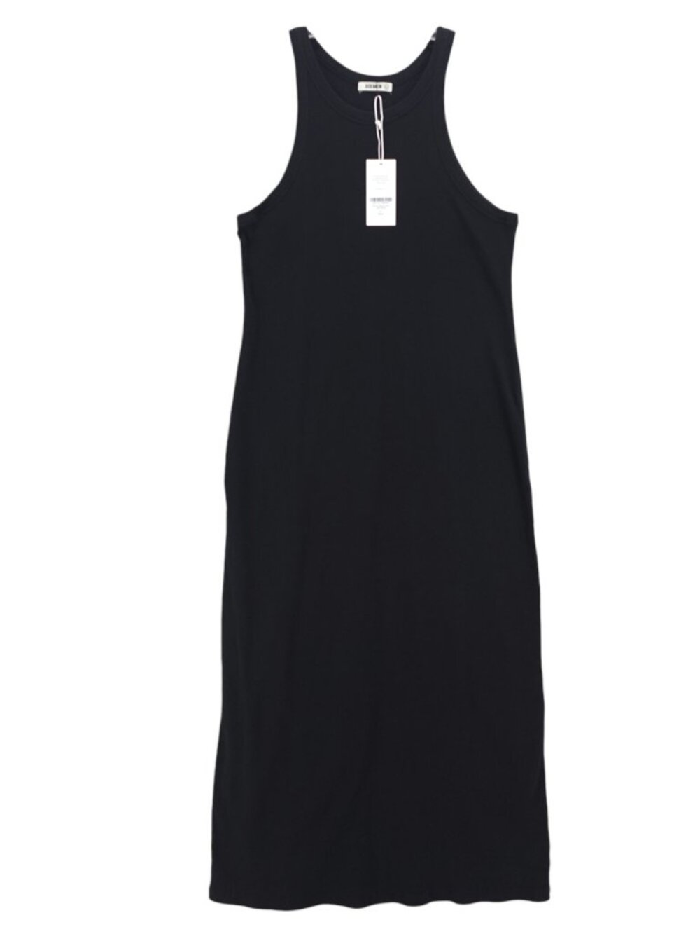 NWT BUCK MASON Black Surplus Rib Tank Dress Cotton Stretch Size XL
